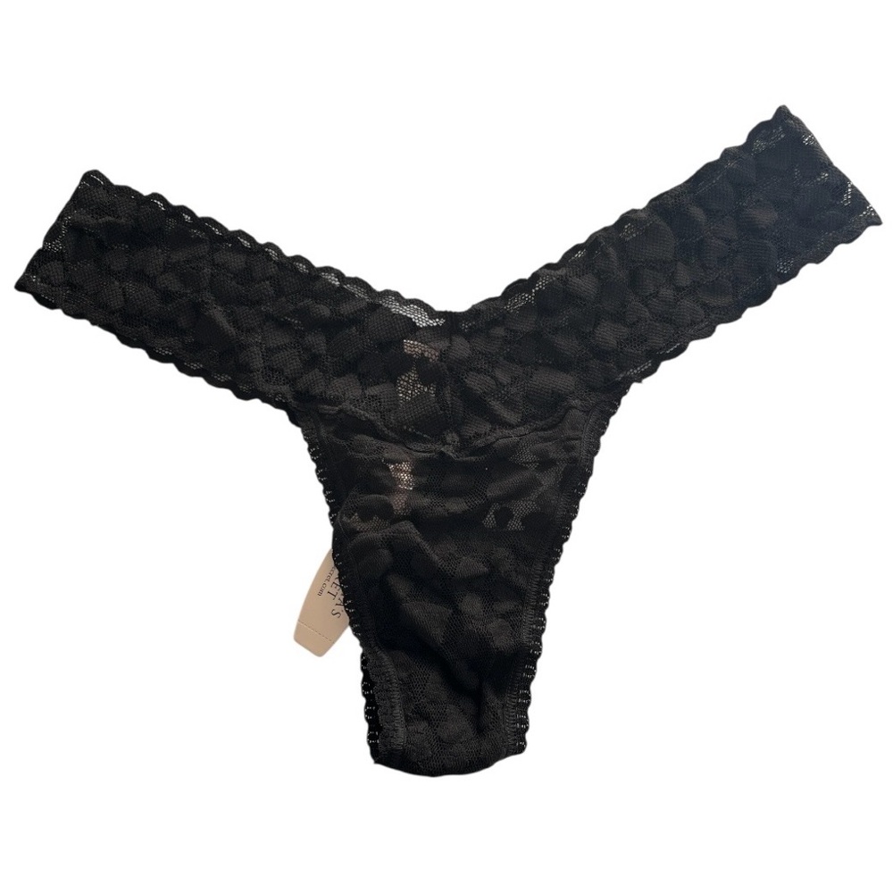 NEW Victorias Secret The Lacie Black Panties Sheer Lace Underwear One Size
